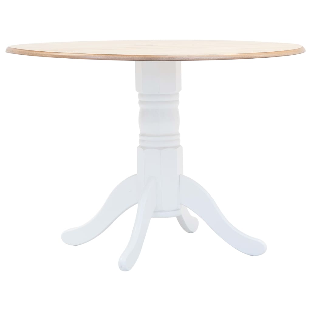 Eettafel 106 cm massief rubberwood wit en bruin is nu te koop bij PeponiXL, paradijselijk wonen!