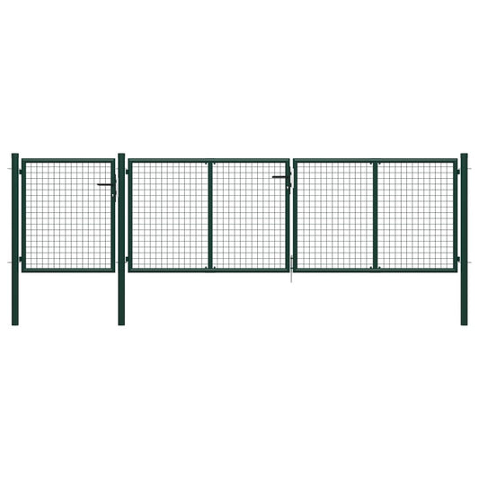 Tuinpoort staal 400x100 cm groen is nu te koop bij PeponiXL, paradijselijk wonen!