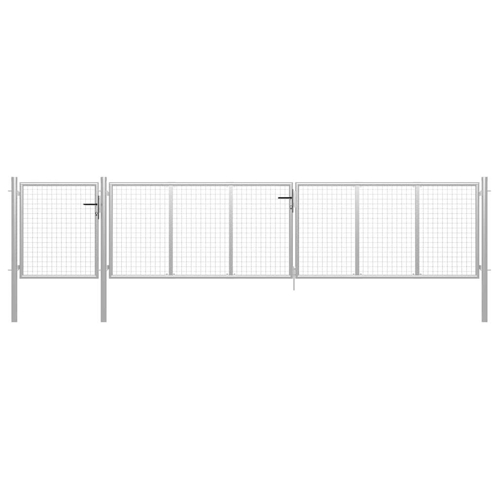 Tuinpoort staal 500x100 cm zilver is nu te koop bij PeponiXL, paradijselijk wonen!
