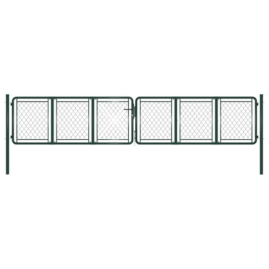 vidaXL Tuinpoort staal 400x75 cm groen