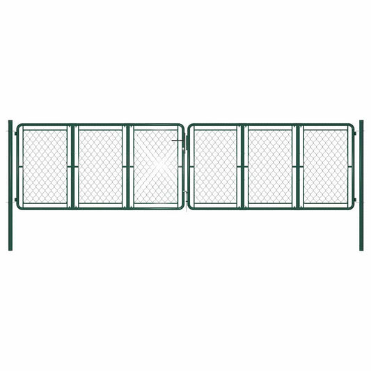 Tuinpoort staal 400x100 cm groen is nu te koop bij PeponiXL, paradijselijk wonen!