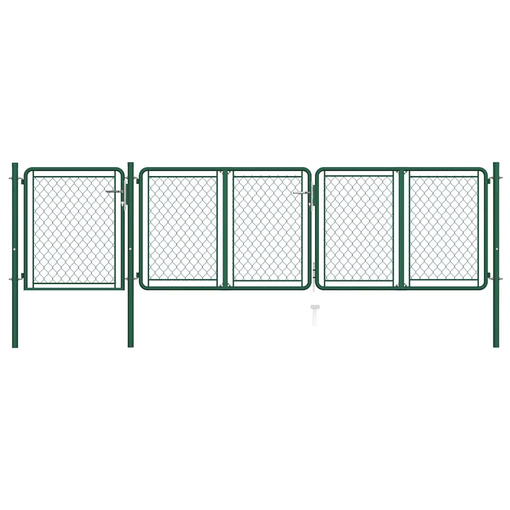 Tuinpoort staal 400x100 cm groen is nu te koop bij PeponiXL, paradijselijk wonen!