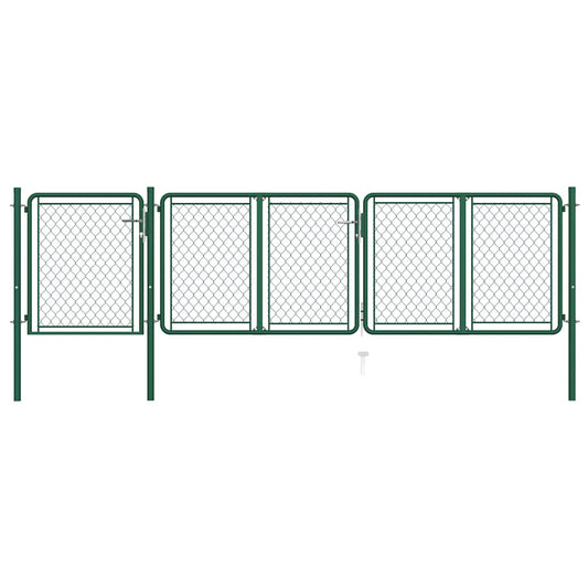 Tuinpoort staal 400x100 cm groen is nu te koop bij PeponiXL, paradijselijk wonen!