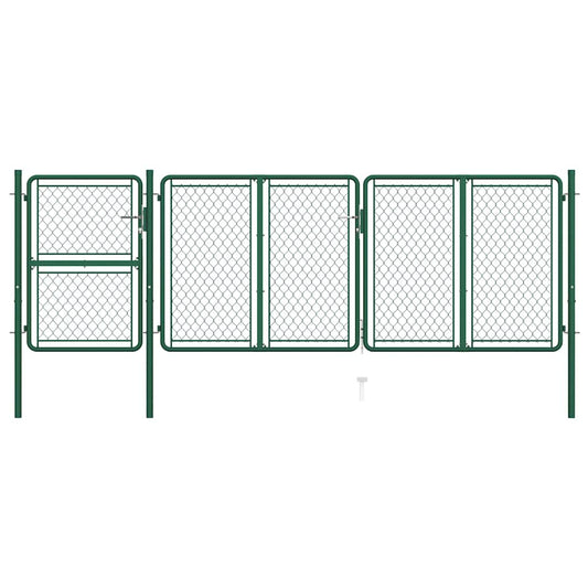 Tuinpoort staal 400x125 cm groen is nu te koop bij PeponiXL, paradijselijk wonen!