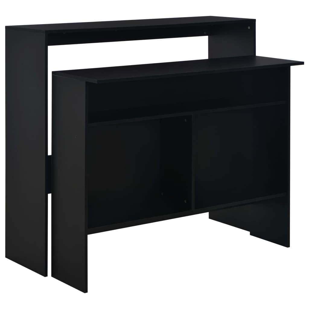 Bartafel met 2 tafelbladen 130x40x120 cm zwart is nu te koop bij PeponiXL, paradijselijk wonen!