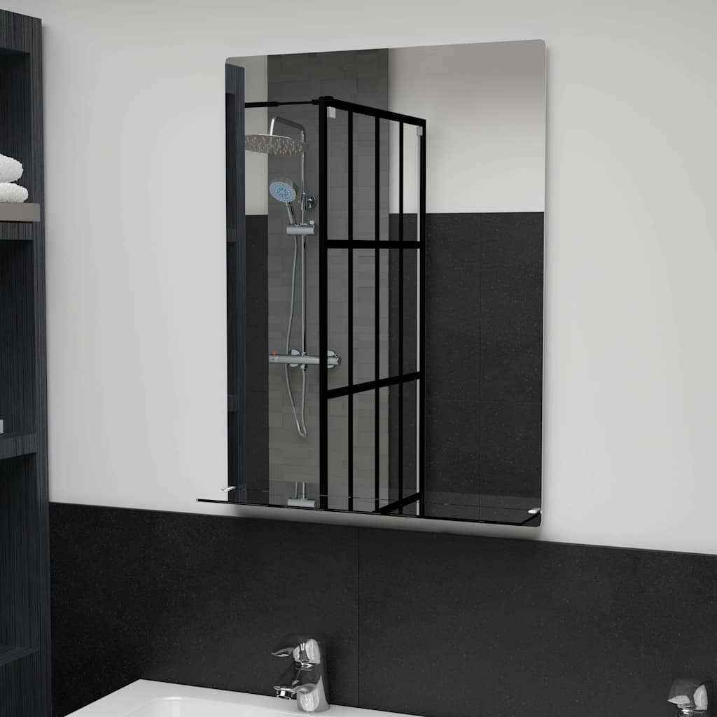 Wandspiegel met schap 50x70 cm gehard glas is nu te koop bij PeponiXL, paradijselijk wonen!