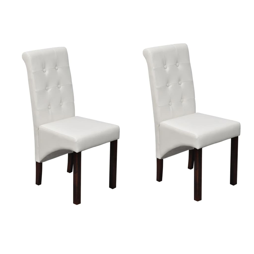 Eetkamerstoelen 2 st kunstleer wit is nu te koop bij PeponiXL, paradijselijk wonen!