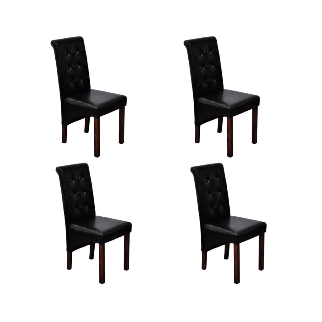 Eetkamerstoelen 4 st kunstleer zwart is nu te koop bij PeponiXL, paradijselijk wonen!
