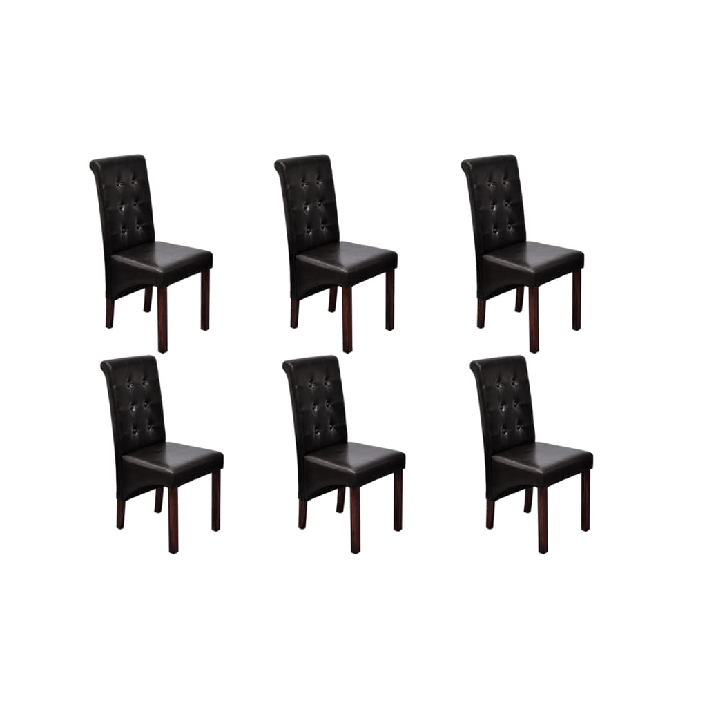 Eetkamerstoelen 6 st kunstleer bruin is nu te koop bij PeponiXL, paradijselijk wonen!