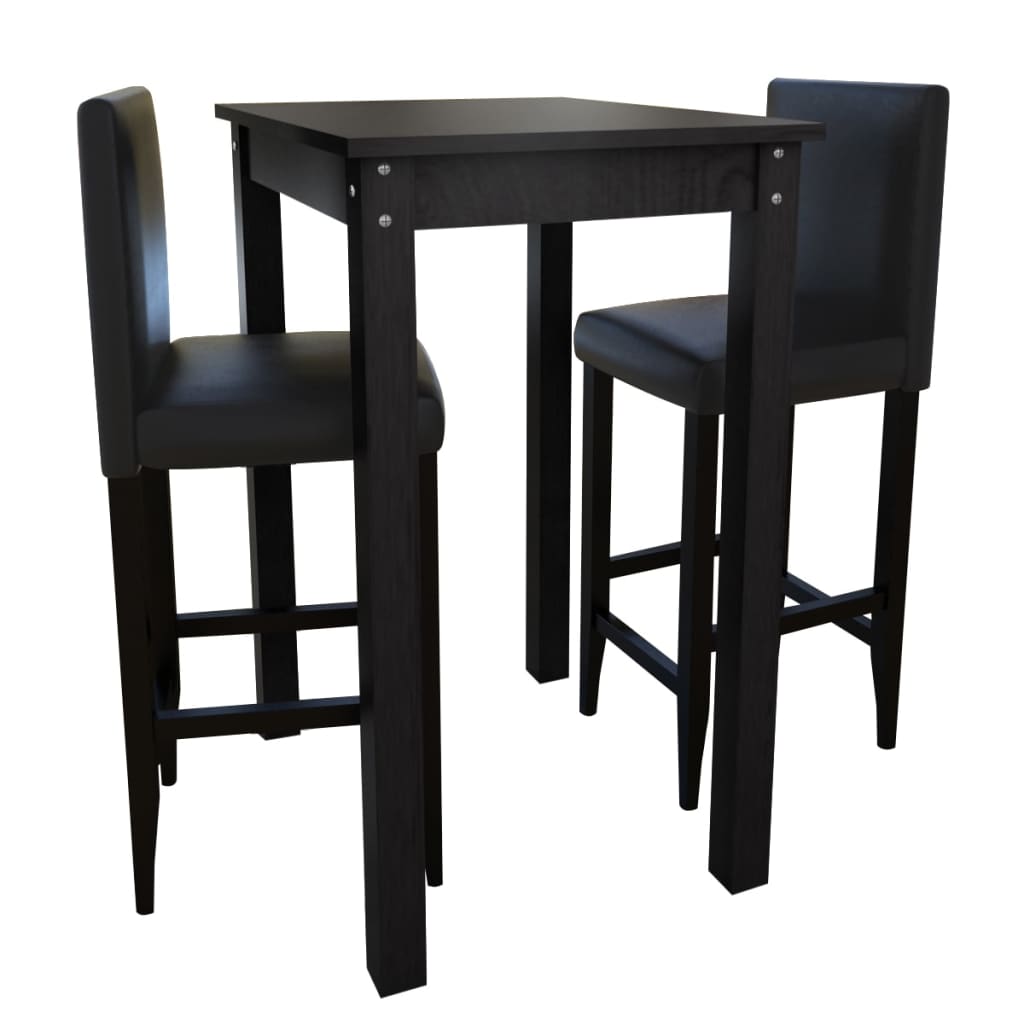 Bartafel met 2 barkrukken zwart is nu te koop bij PeponiXL, paradijselijk wonen!