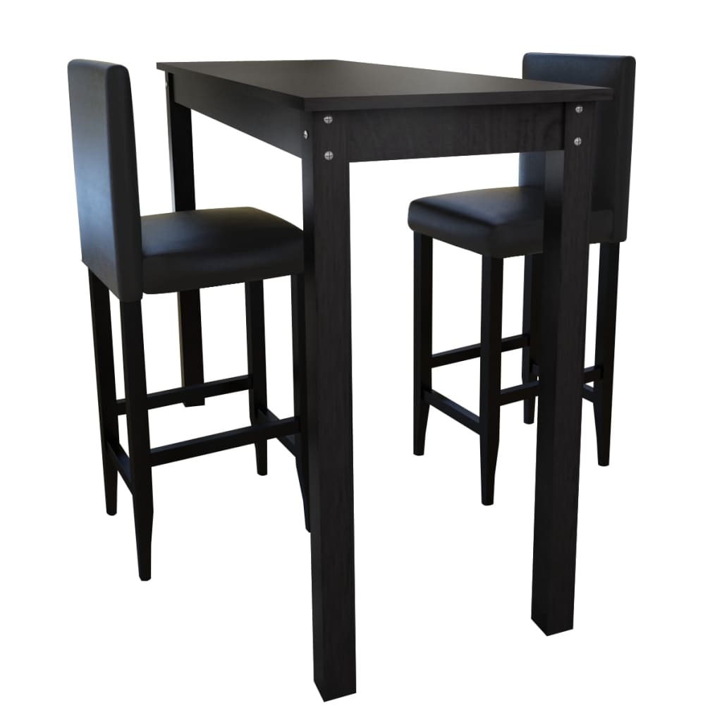 Bartafel met 2 barkrukken zwart is nu te koop bij PeponiXL, paradijselijk wonen!