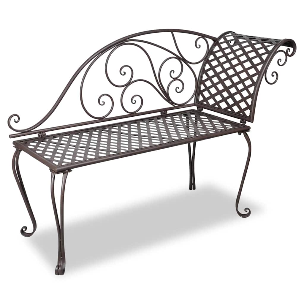 Chaise longue 128 cm staal antiekbruin is nu te koop bij PeponiXL, paradijselijk wonen!