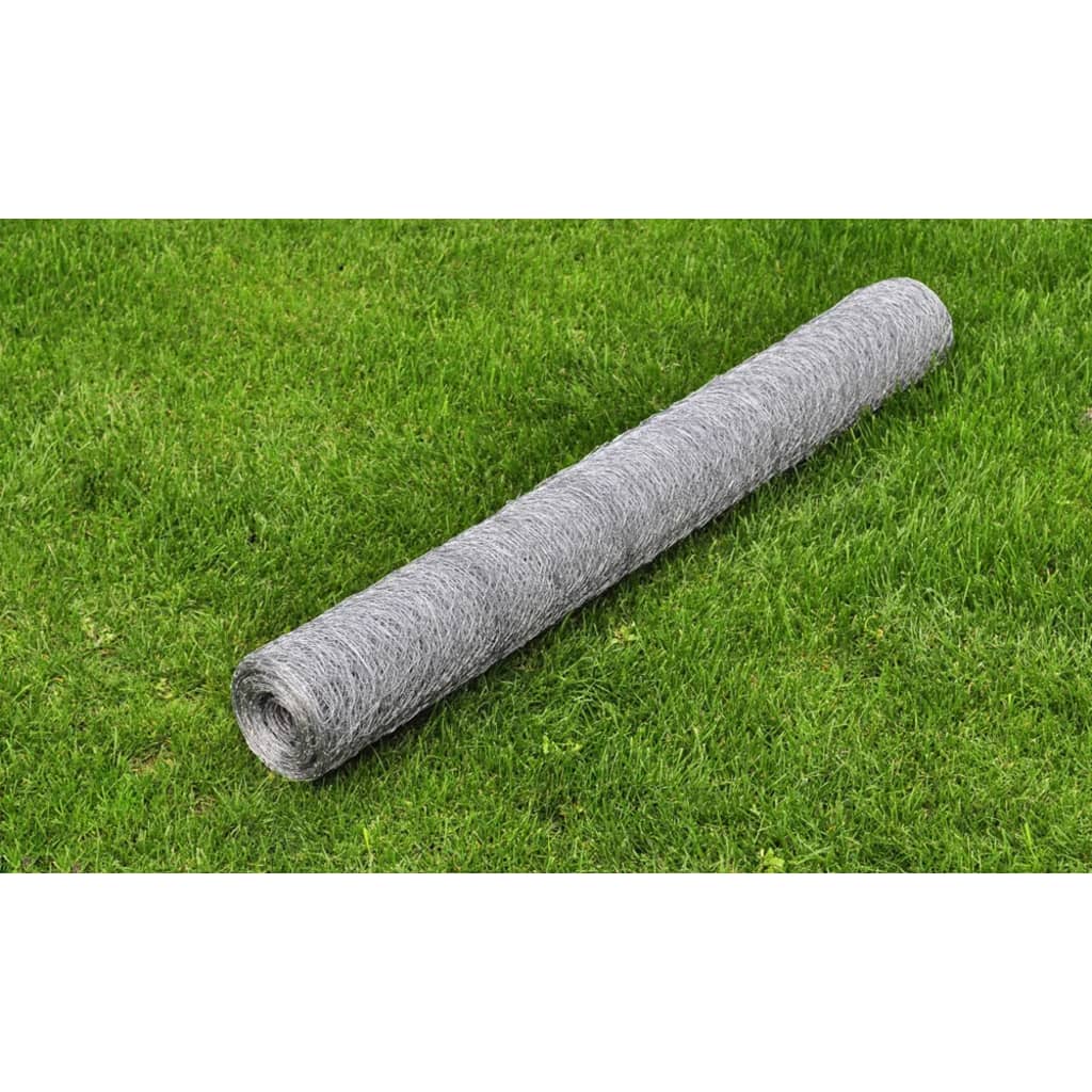Kippengaas 25x0,75 m gegalvaniseerd staal zilverkleurig is nu te koop bij PeponiXL, paradijselijk wonen!