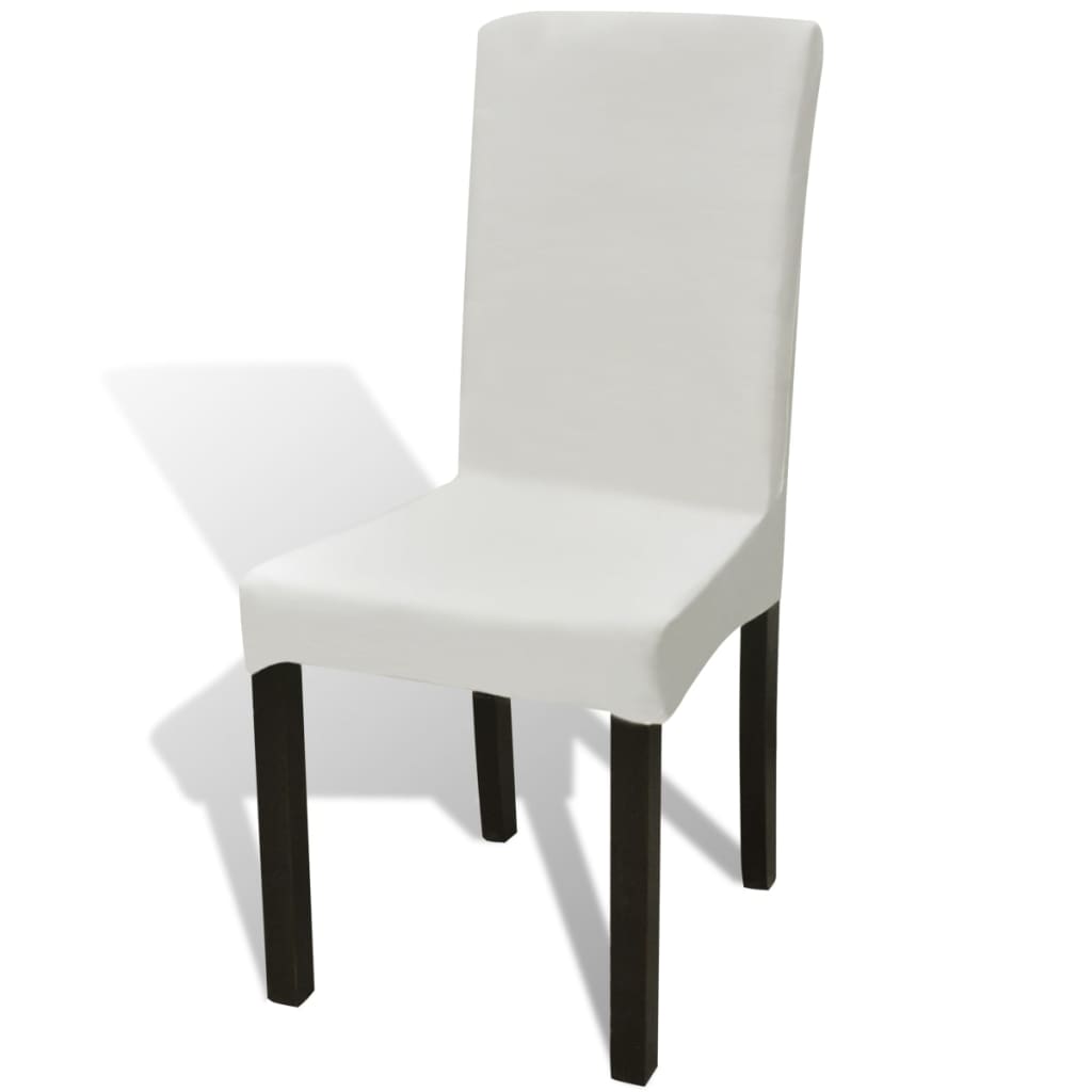 6 st Stoelhoezen recht stretch crèmekleurig is nu te koop bij PeponiXL, paradijselijk wonen!