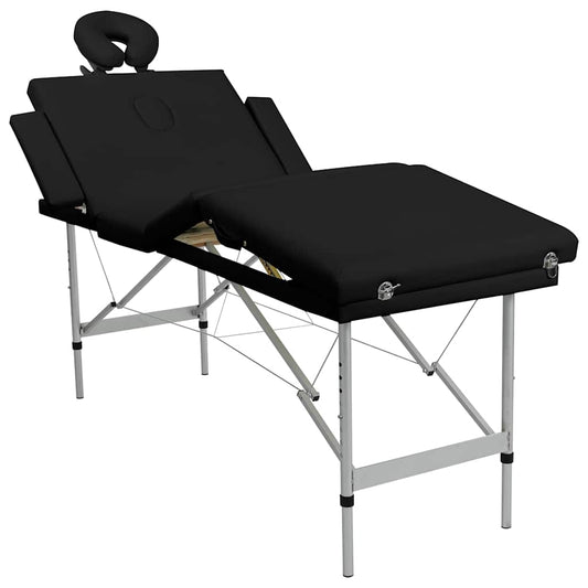Massagetafel met 4 zones inklapbaar aluminum frame zwart is nu te koop bij PeponiXL, paradijselijk wonen!
