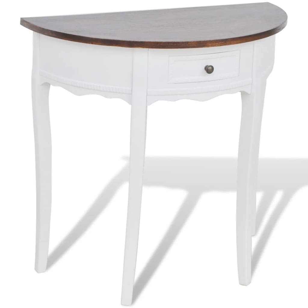 Wandtafel met lade halfrond bruin is nu te koop bij PeponiXL, paradijselijk wonen!