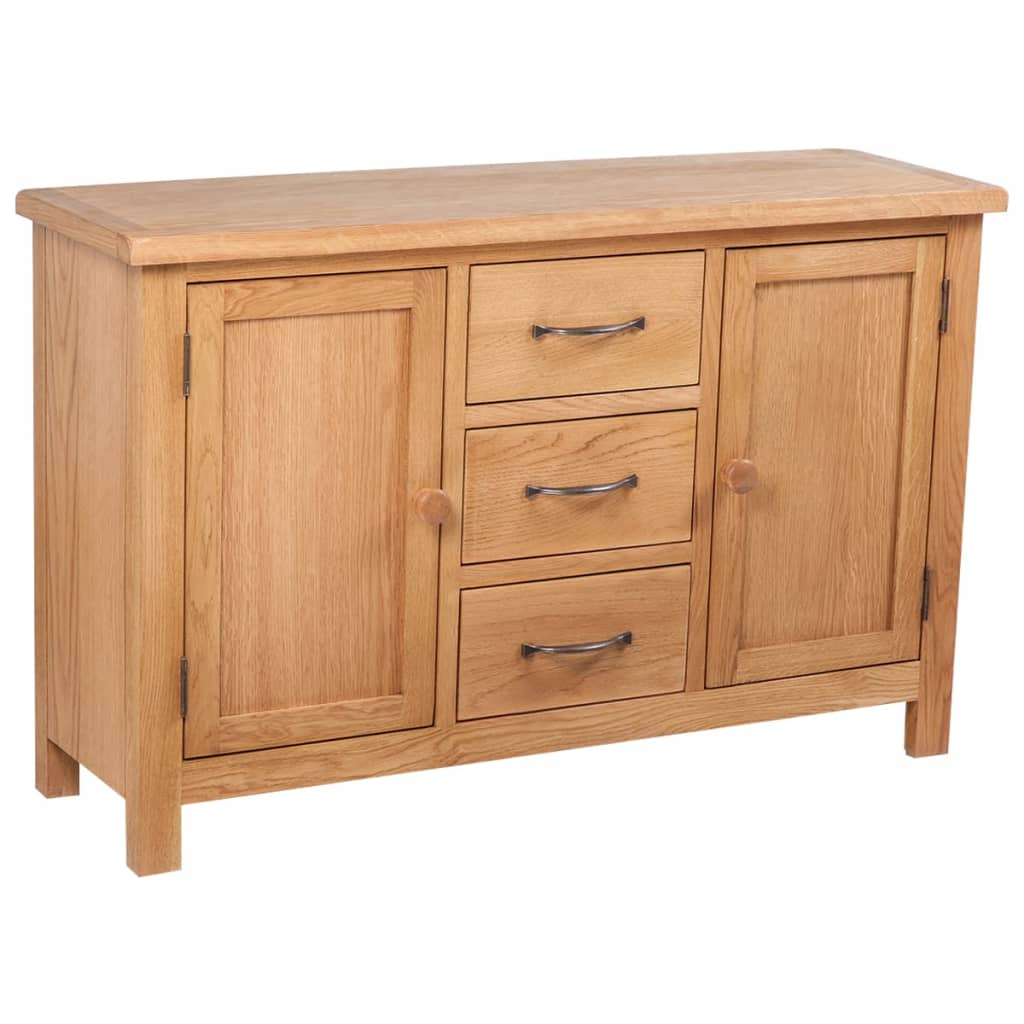 Dressoir met 3 lades 110x33,5x70 cm massief eikenhout is nu te koop bij PeponiXL, paradijselijk wonen!