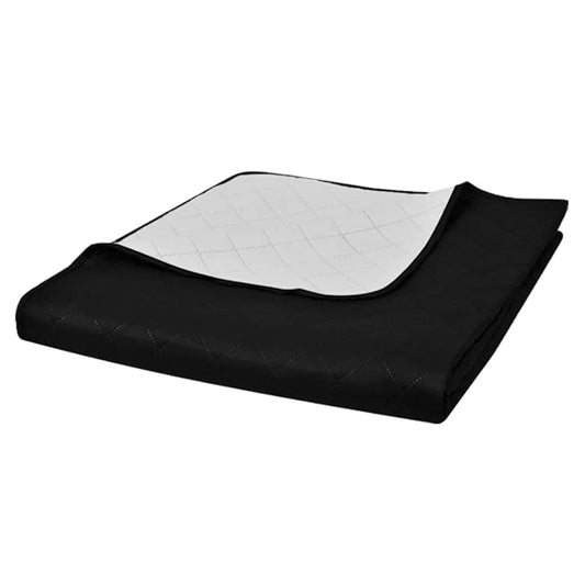 Bedsprei gewatteerd dubbelzijdig 230x260 cm zwart/wit is nu te koop bij PeponiXL, paradijselijk wonen!