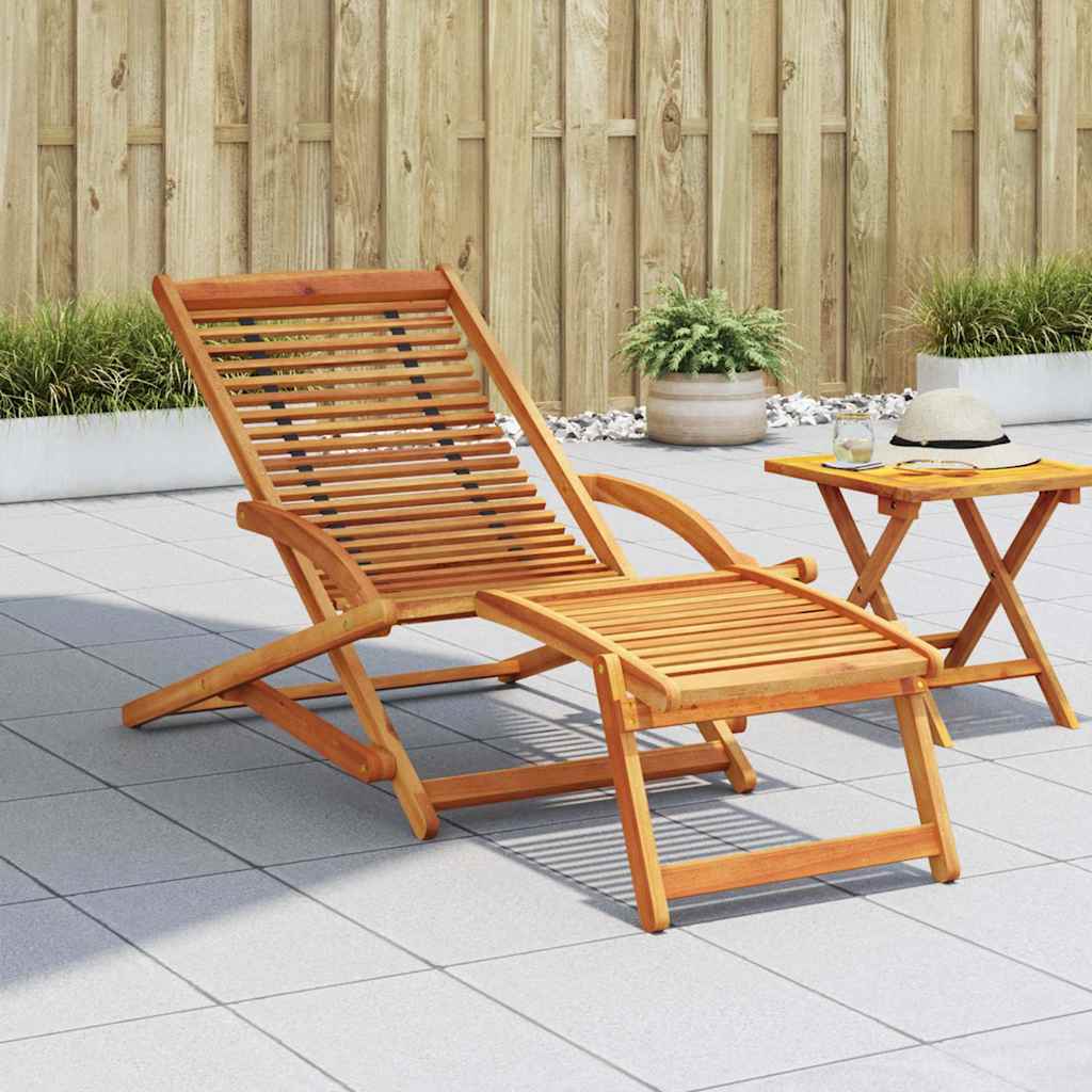 Terrasstoel met voetensteun massief acaciahout is nu te koop bij PeponiXL, paradijselijk wonen!