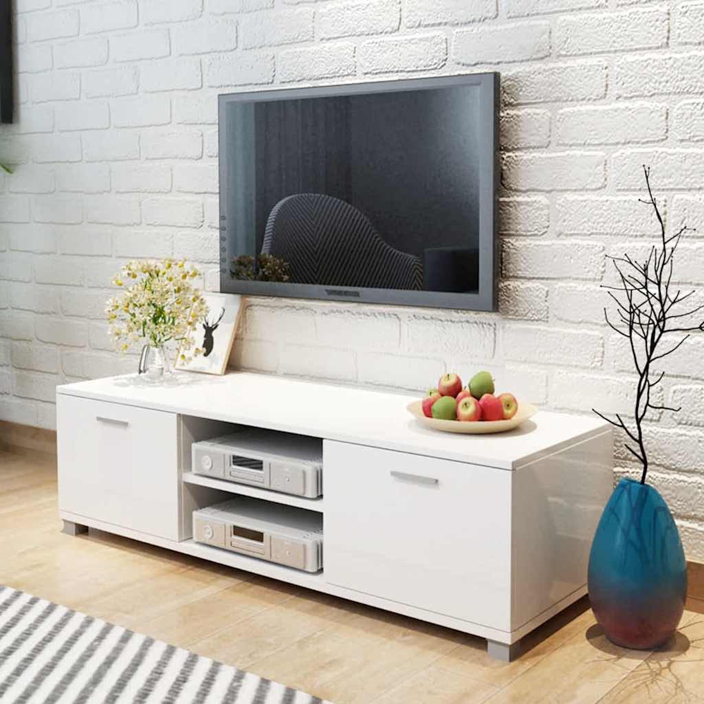 Tv-meubel 140x40,5x35 cm hoogglans wit is nu te koop bij PeponiXL, paradijselijk wonen!