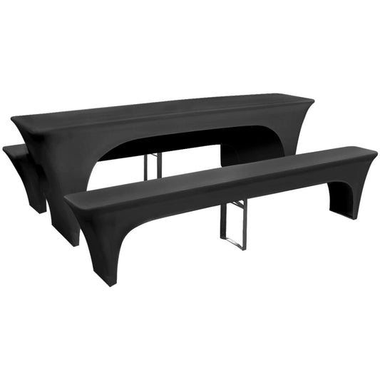 Biertafel- en bankenhoesset stretchstof antraciet 3-delig is nu te koop bij PeponiXL, paradijselijk wonen!