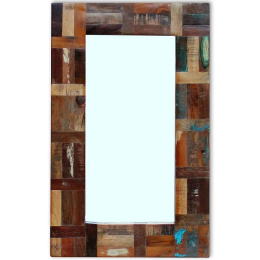 Spiegel 80x50 cm massief gerecycled hout is nu te koop bij PeponiXL, paradijselijk wonen!
