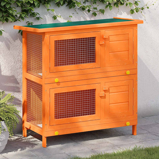 Buitenkonijnenhok voor kleine huisdieren, 4 deuren, hout is nu te koop bij PeponiXL, paradijselijk wonen!