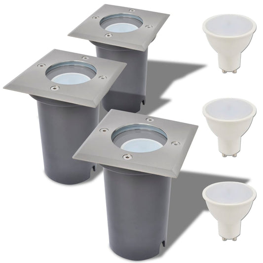 LED-Grondspots buiten 3 stuks vierkant is nu te koop bij PeponiXL, paradijselijk wonen!