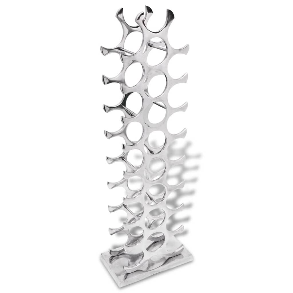 Wijnrek 27 flessen zilverkleurig aluminium is nu te koop bij PeponiXL, paradijselijk wonen!