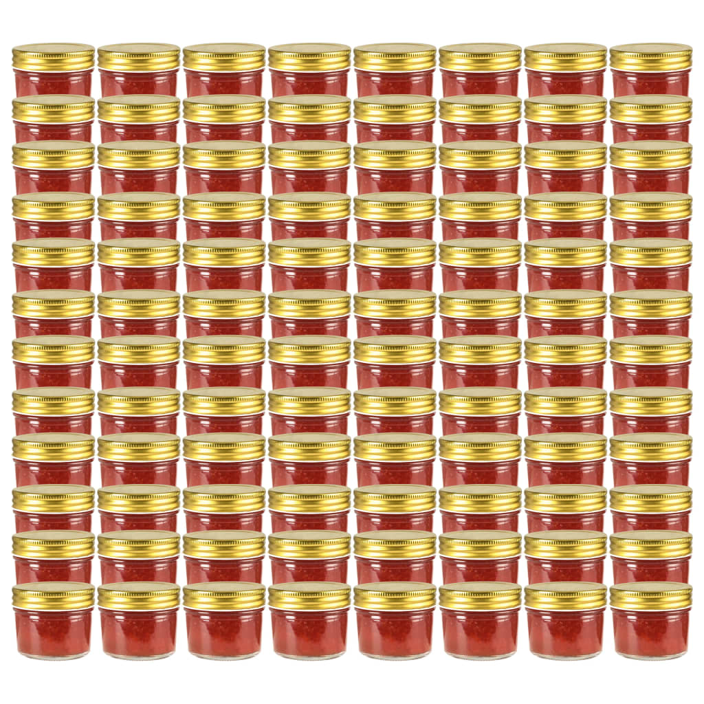 Jampotten met goudkleurige deksels 96 st 110 ml glas is nu te koop bij PeponiXL, paradijselijk wonen!