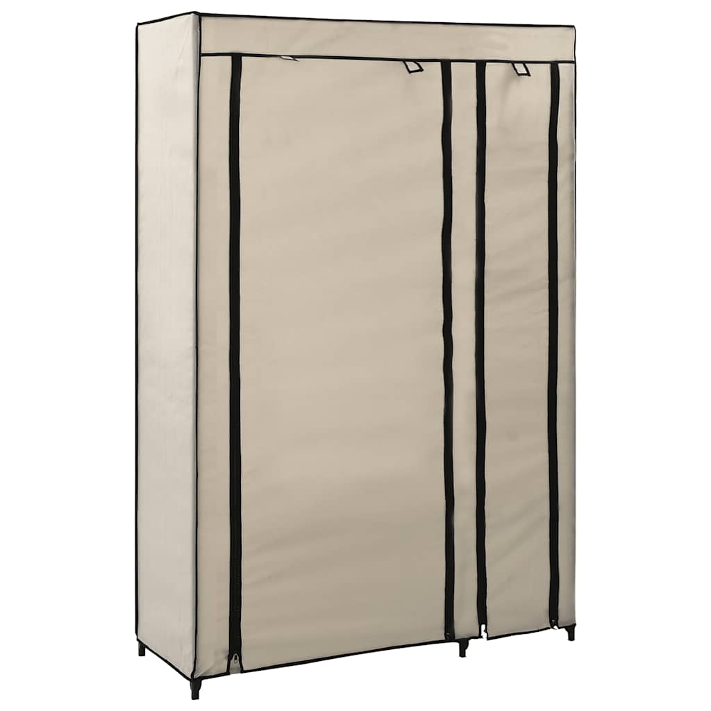 Kledingkast opvouwbaar 110x45x175 cm stof crème is nu te koop bij PeponiXL, paradijselijk wonen!