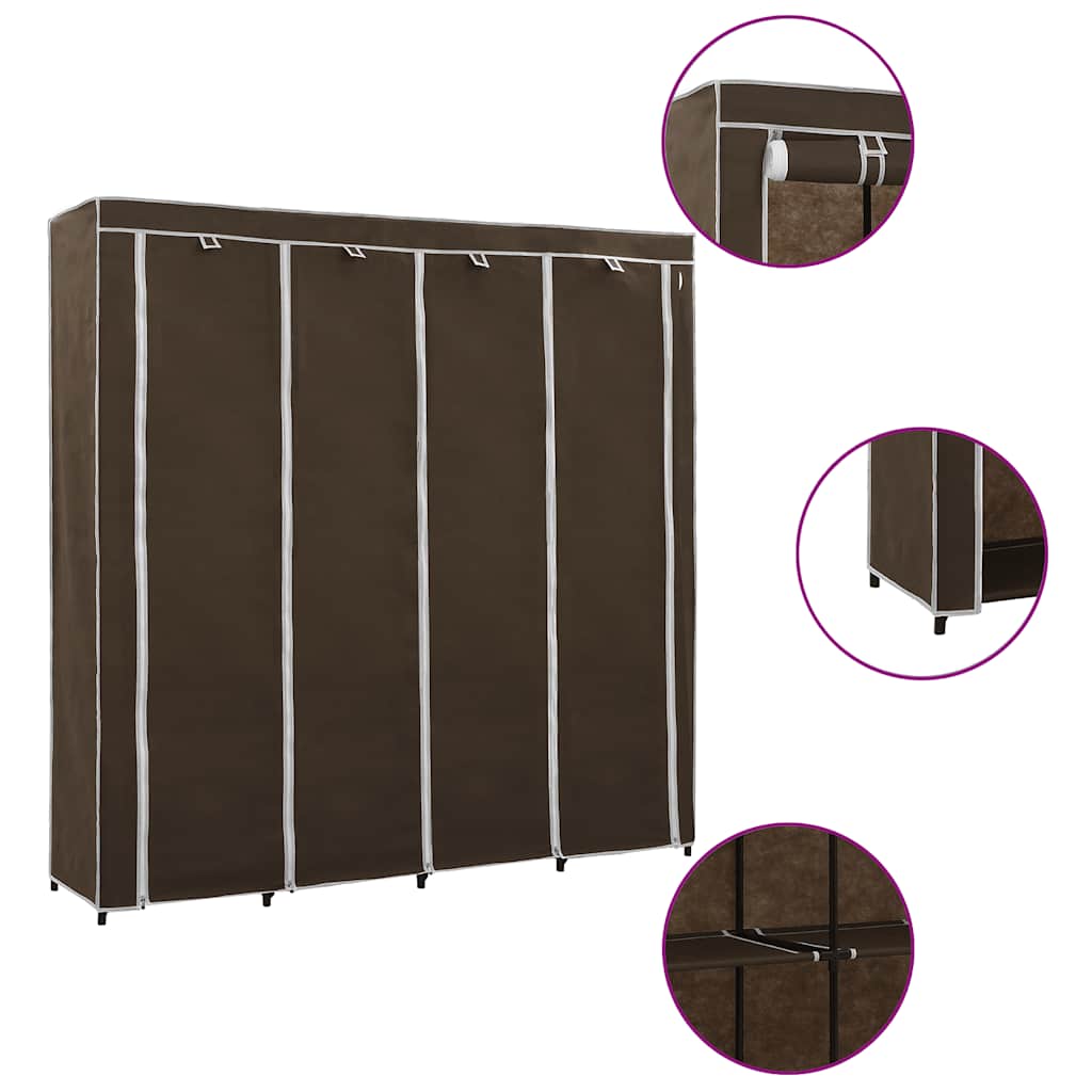 Kledingkast met 4 vakken 175x45x170 cm bruin is nu te koop bij PeponiXL, paradijselijk wonen!