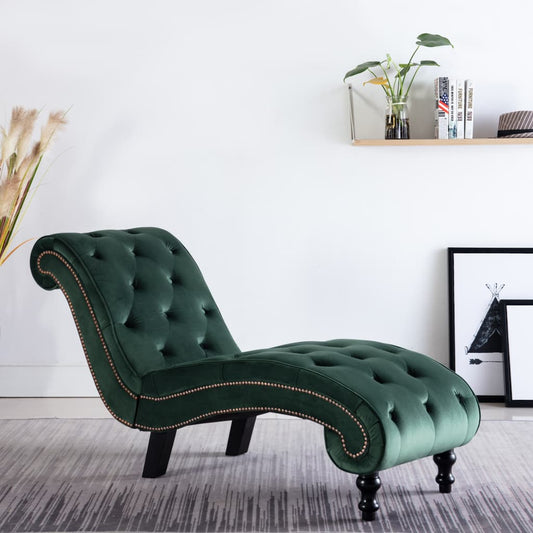 Chaise longue fluweel groen is nu te koop bij PeponiXL, paradijselijk wonen!