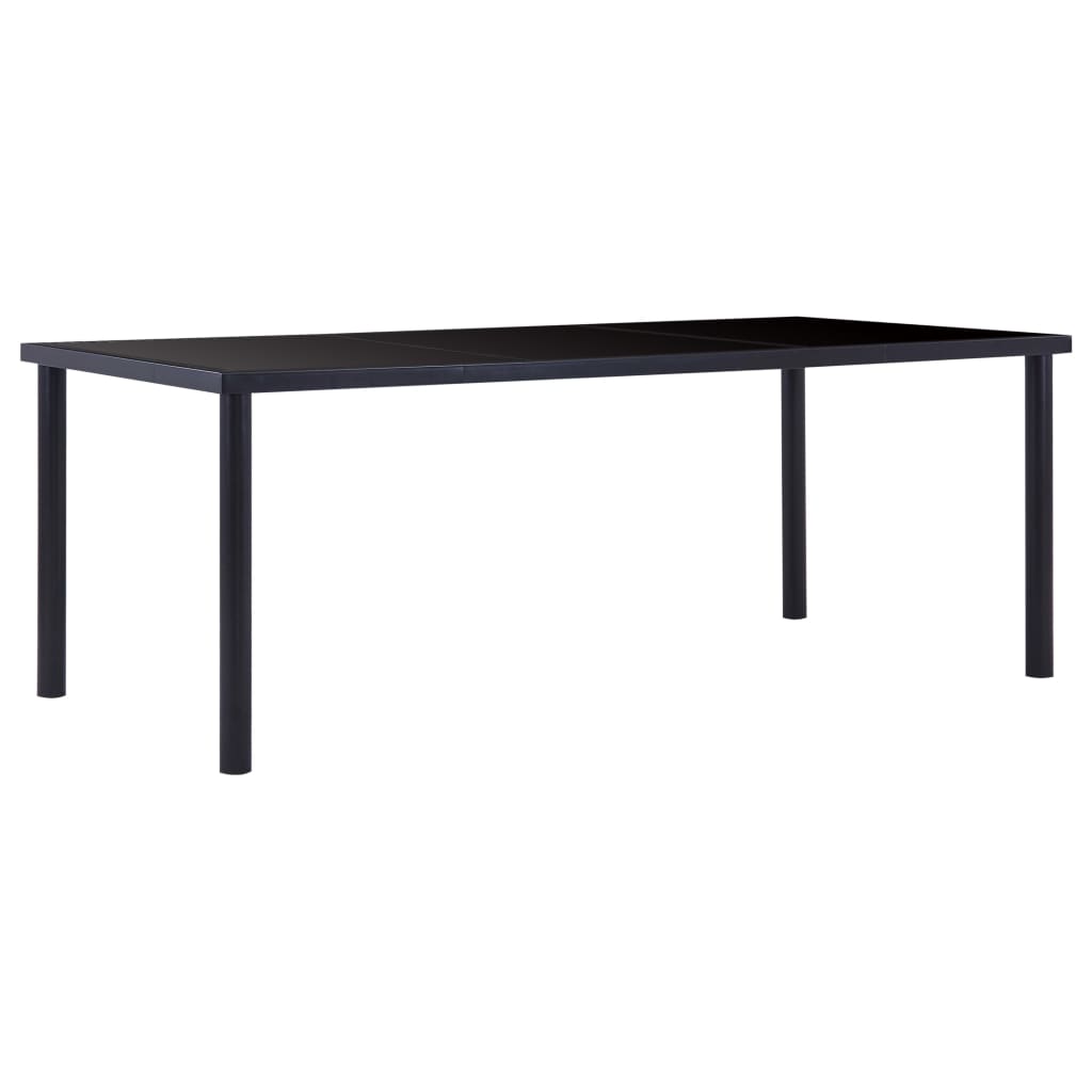 Eettafel 200x100x75 cm gehard glas zwart is nu te koop bij PeponiXL, paradijselijk wonen!
