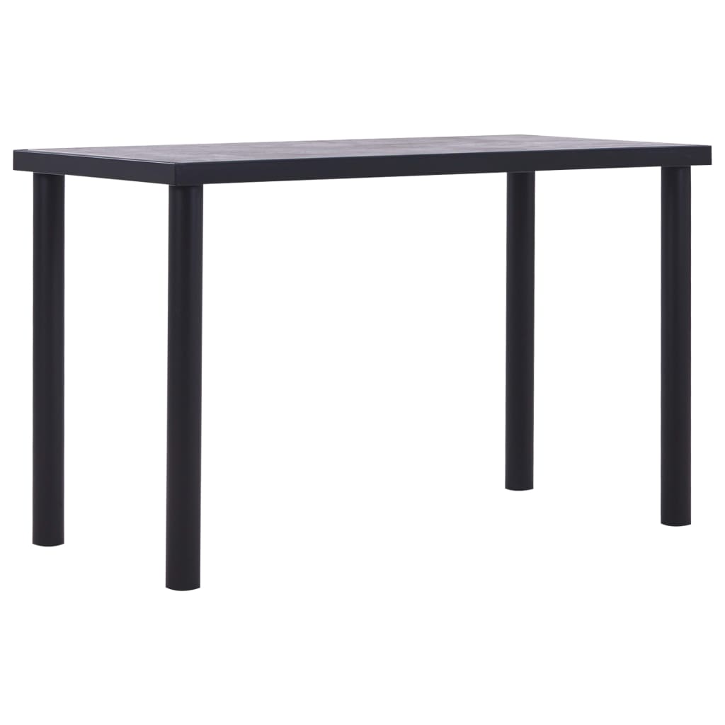 Eettafel 120x60x75 cm MDF zwart en betongrijs is nu te koop bij PeponiXL, paradijselijk wonen!