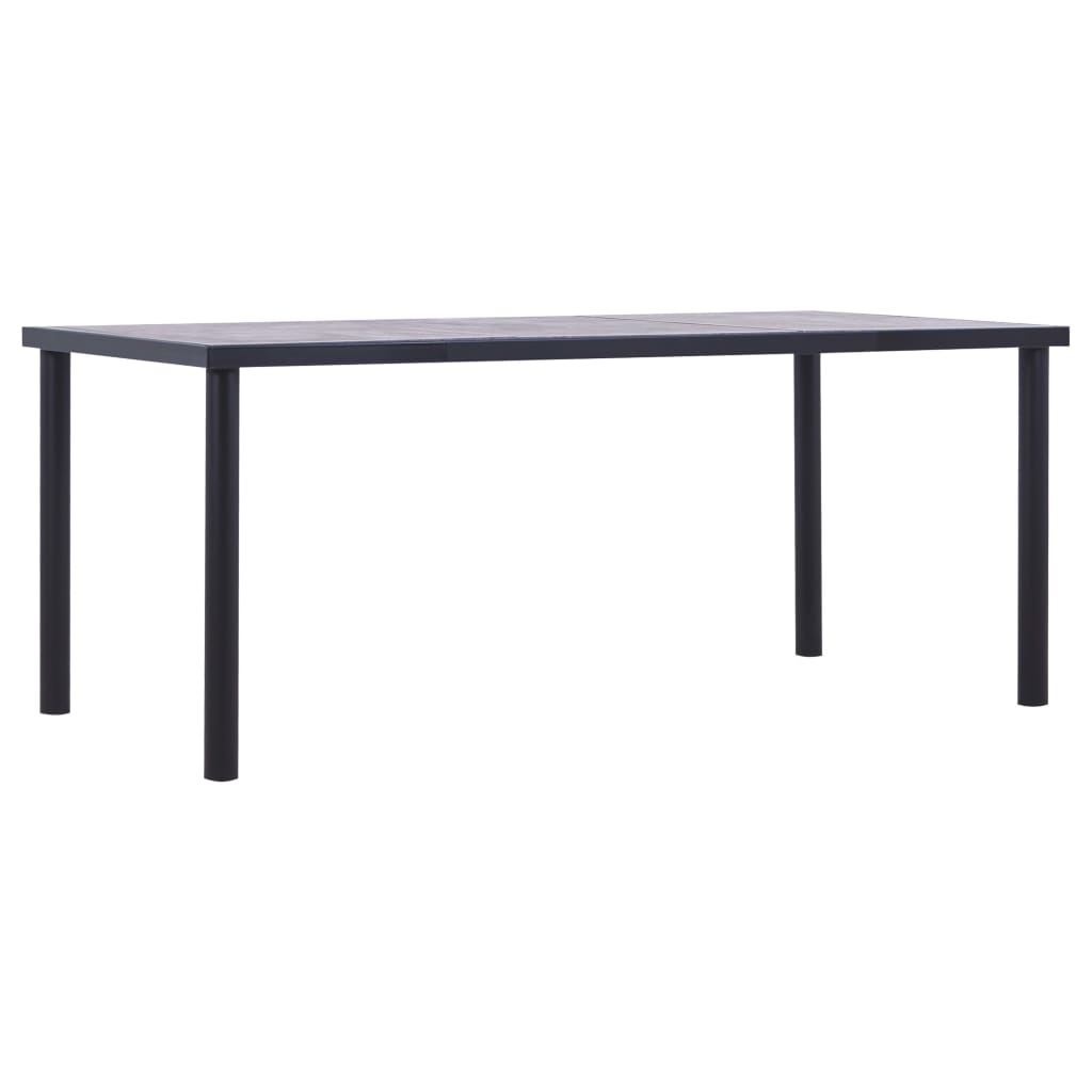 Eettafel 180x90x75 cm MDF zwart en betongrijs is nu te koop bij PeponiXL, paradijselijk wonen!
