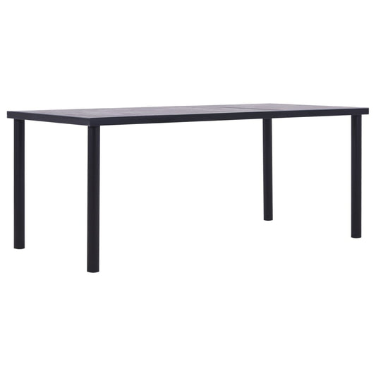 Eettafel 200x100x75 cm MDF zwart en betongrijs is nu te koop bij PeponiXL, paradijselijk wonen!