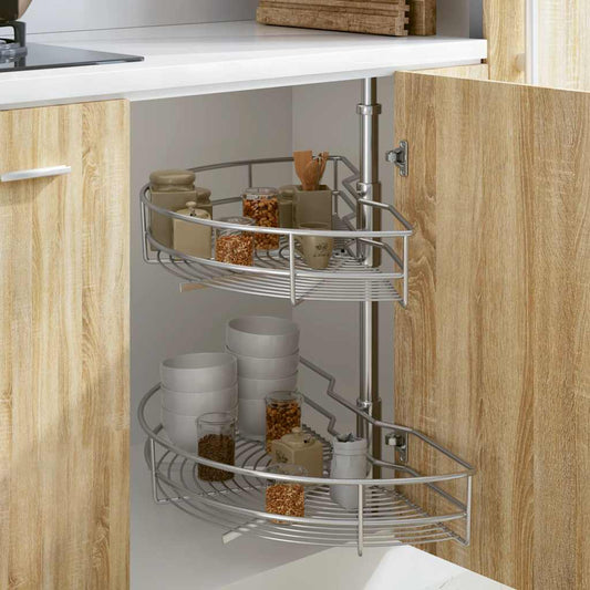 Draadmand keuken 2-laags 180 graden 75x38x80 cm zilverkleurig is nu te koop bij PeponiXL, paradijselijk wonen!