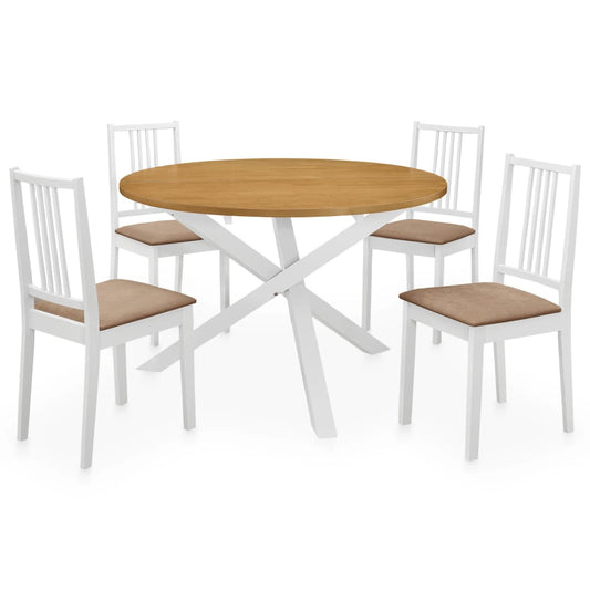 5-delige Eethoek MDF wit is nu te koop bij PeponiXL, paradijselijk wonen!