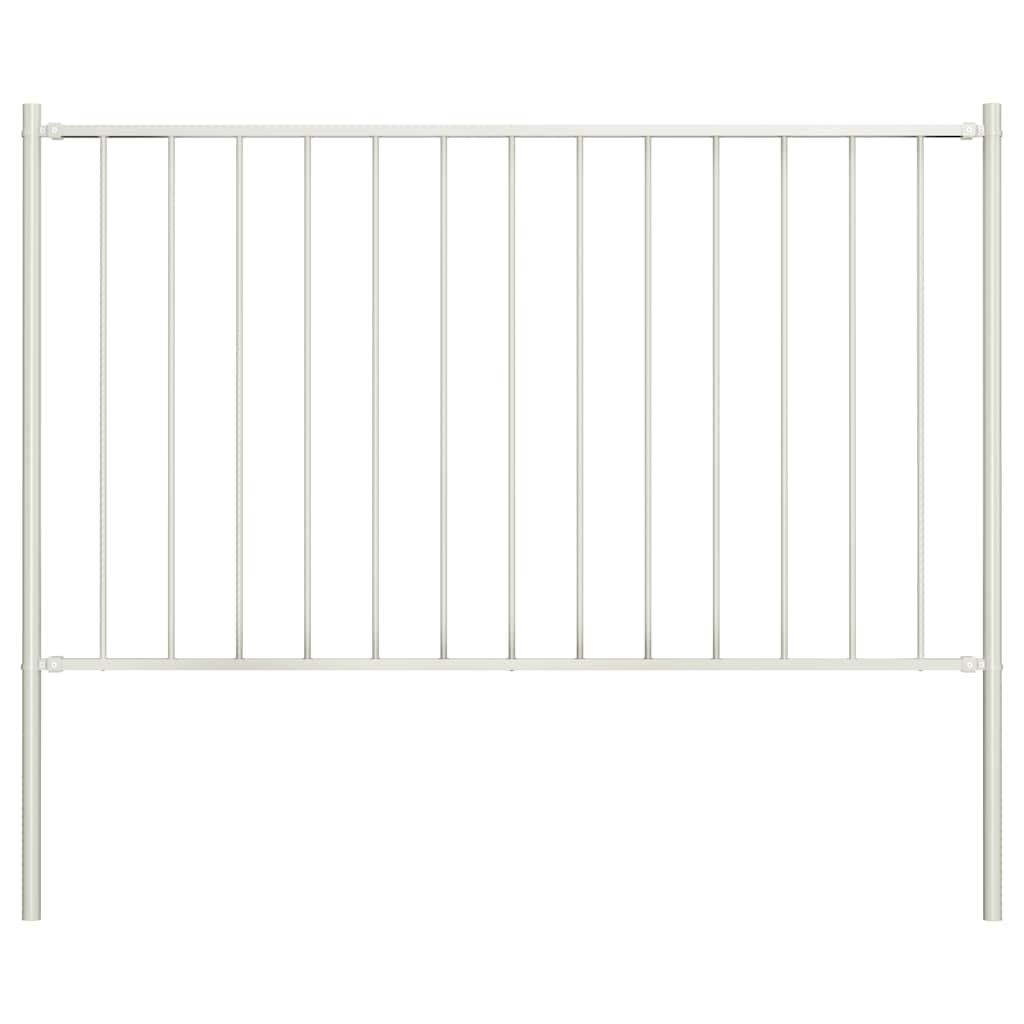 Schuttingpaneel Woerden met stalen palen 1,7x1,25 m wit is nu te koop bij PeponiXL, paradijselijk wonen!