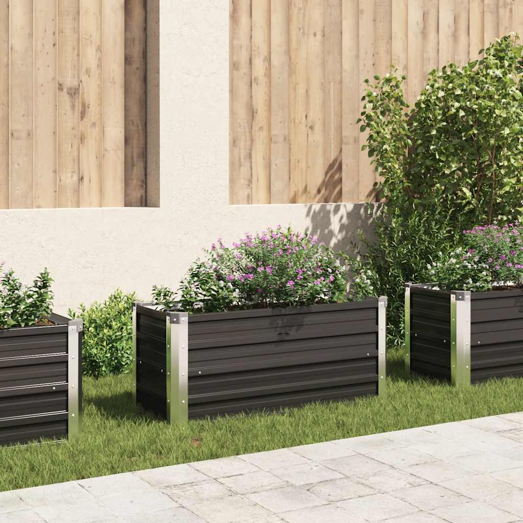 Plantenbak verhoogd 100x40x45 cm gegalvaniseerd staal antraciet is nu te koop bij PeponiXL, paradijselijk wonen!
