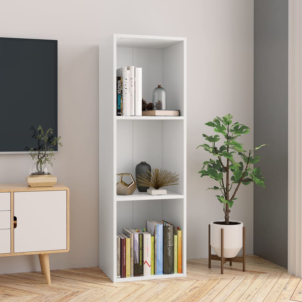 Boekenkast/tv-meubel 36x30x114 cm bewerkt hout wit is nu te koop bij PeponiXL, paradijselijk wonen!