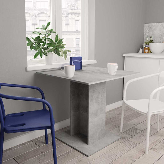 Eettafel 80x80x75 cm bewerkt hout betongrijs is nu te koop bij PeponiXL, paradijselijk wonen!