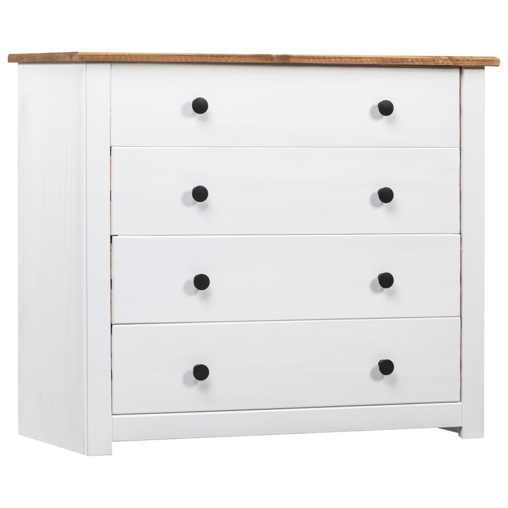 Bijzetkast Panama Range 80x40x73 cm grenenhout wit is nu te koop bij PeponiXL, paradijselijk wonen!