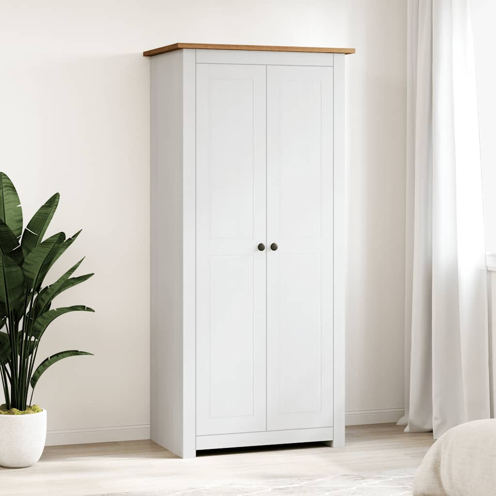Kledingkast Panama Range 80x50x171,5 cm massief grenenhout wit is nu te koop bij PeponiXL, paradijselijk wonen!