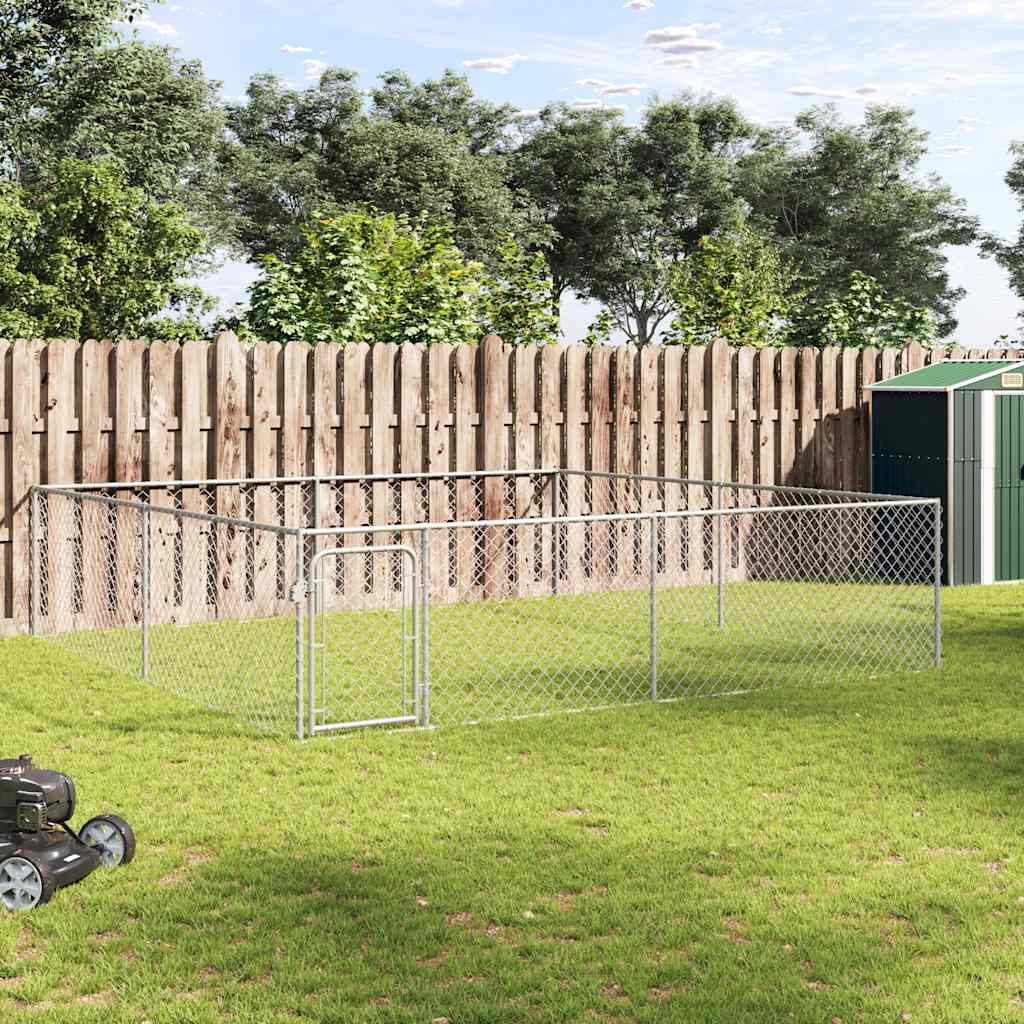 Hondenkennel voor buiten 4x4x1 m gegalvaniseerd staal is nu te koop bij PeponiXL, paradijselijk wonen!