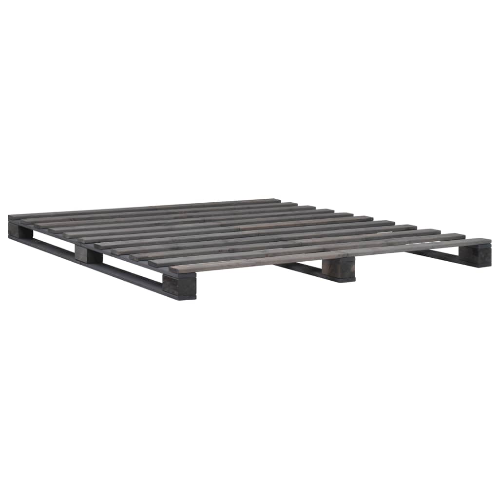 Bedframe pallet massief grenenhout grijs 160x200 cm is nu te koop bij PeponiXL, paradijselijk wonen!
