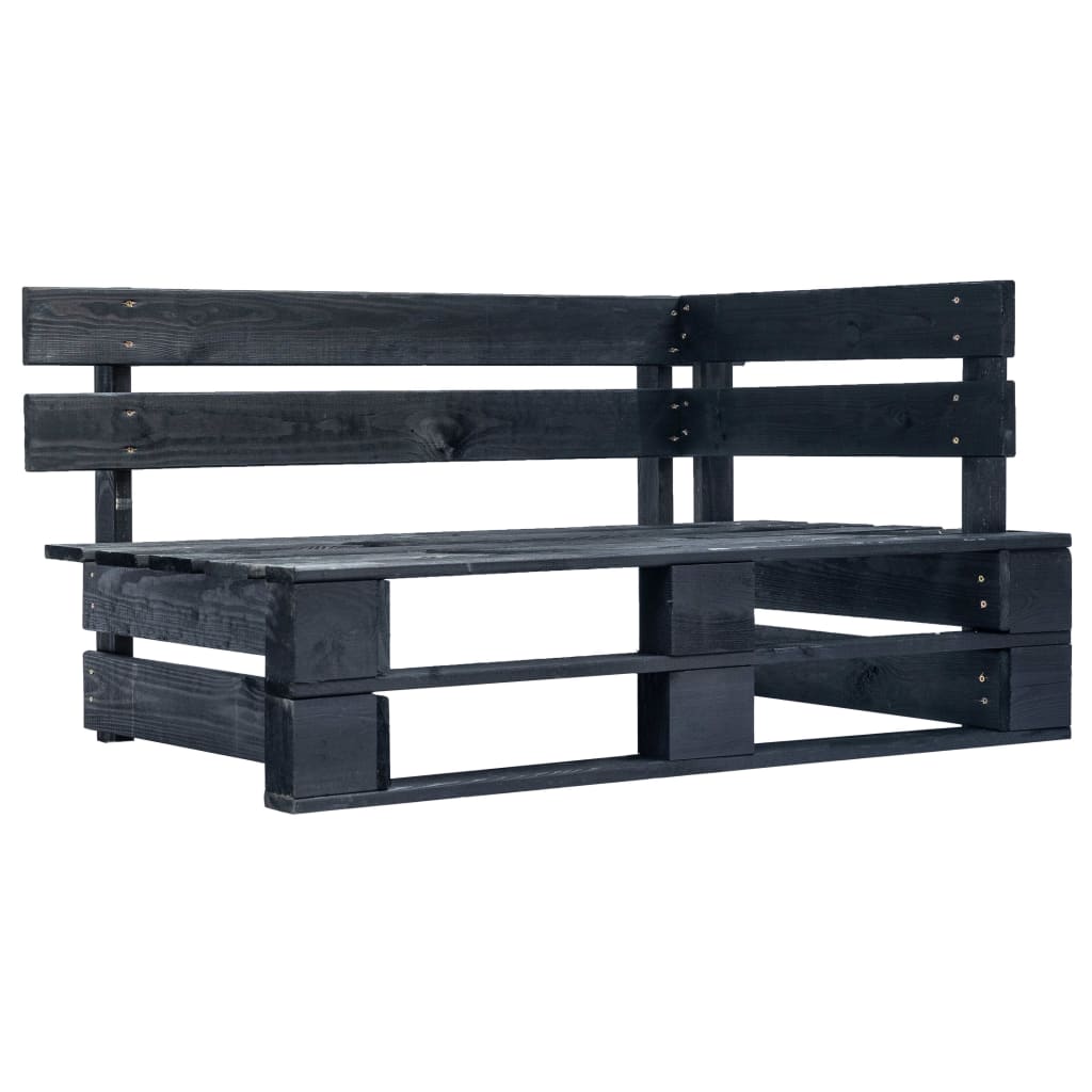 Tuinhoekbank pallet hout zwart is nu te koop bij PeponiXL, paradijselijk wonen!