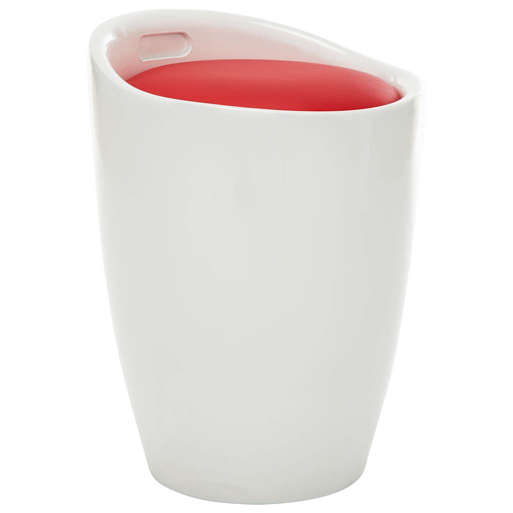 Opbergkruk kunstleer wit en rood is nu te koop bij PeponiXL, paradijselijk wonen!