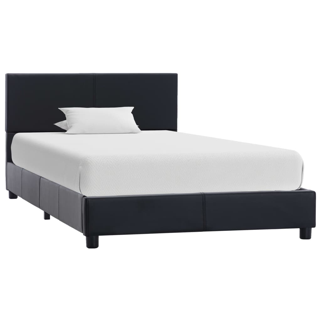 Bedframe kunstleer zwart 90x200 cm is nu te koop bij PeponiXL, paradijselijk wonen!